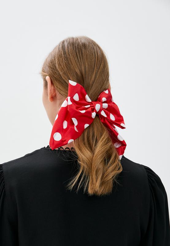 Big red and white polka dot luxury bow hair accessory by My Scarf