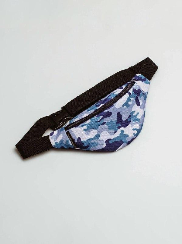 Children's blue camouflage bum bag