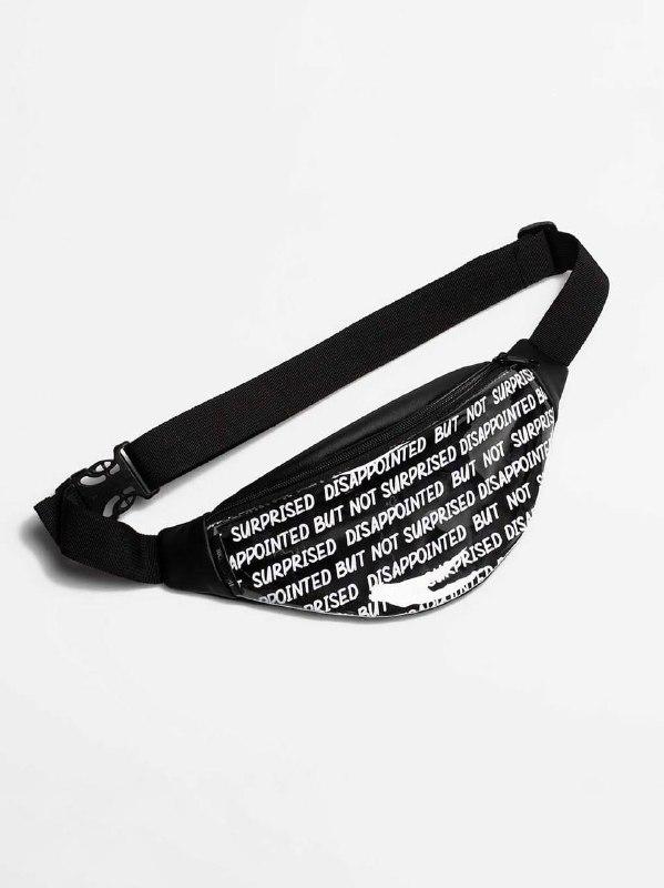 Black transparent bum bag, fanny pack, belt bag