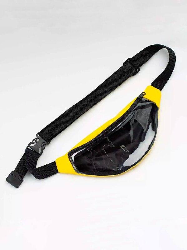 Yellow transparent bum bag, fanny pack, belt bag