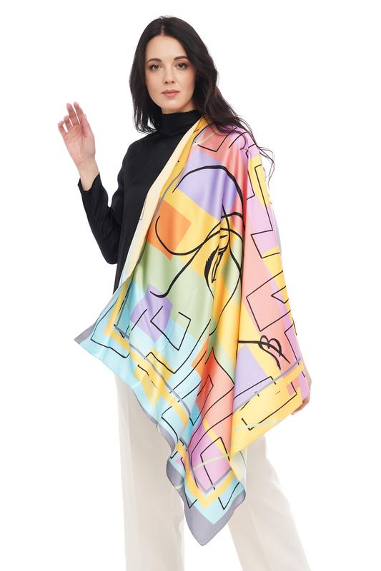 Designer silk scarf "Silhouette"