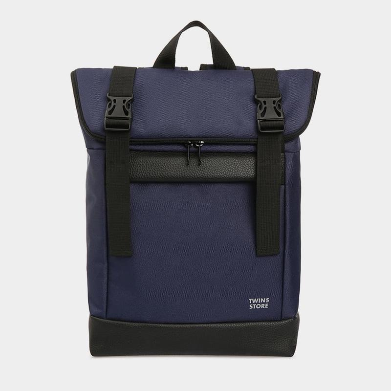 Blue-black rolltop medium backpack - 10293 from twinsstore with donate ...