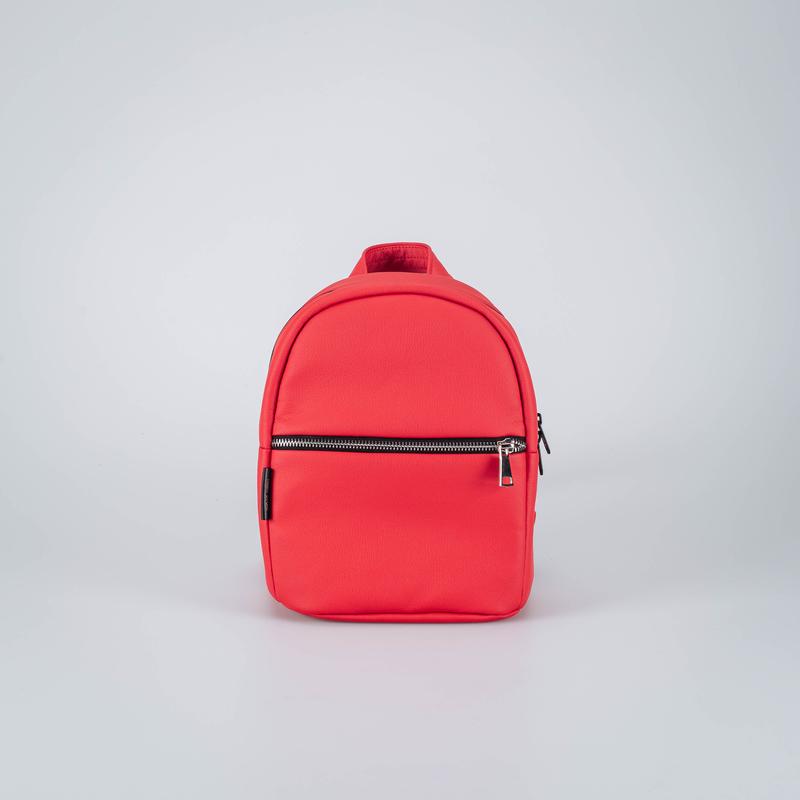 Red leather backpack small