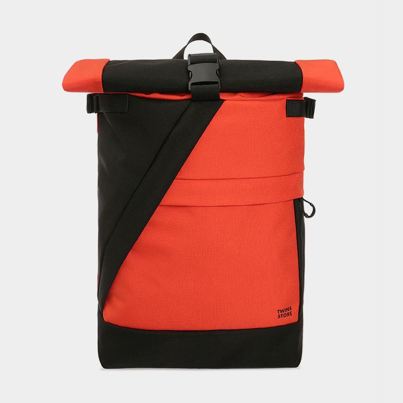 Orange Rolltop Cordura backpack