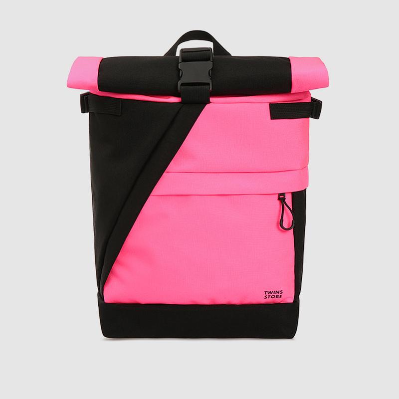 Pink Rolltop Cordura backpack