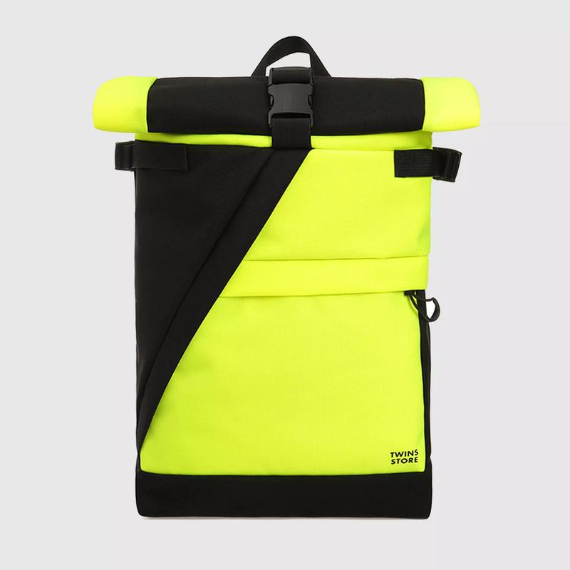 Yellow Rolltop Cordura backpack