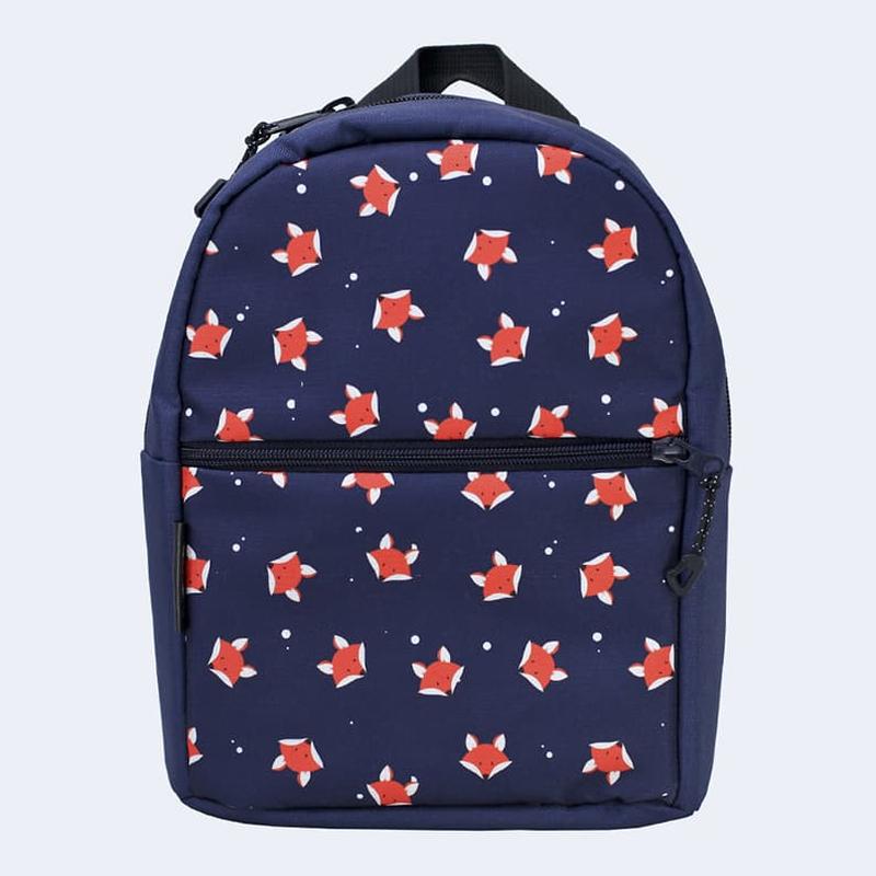 Children's blue backpack with chanterelles