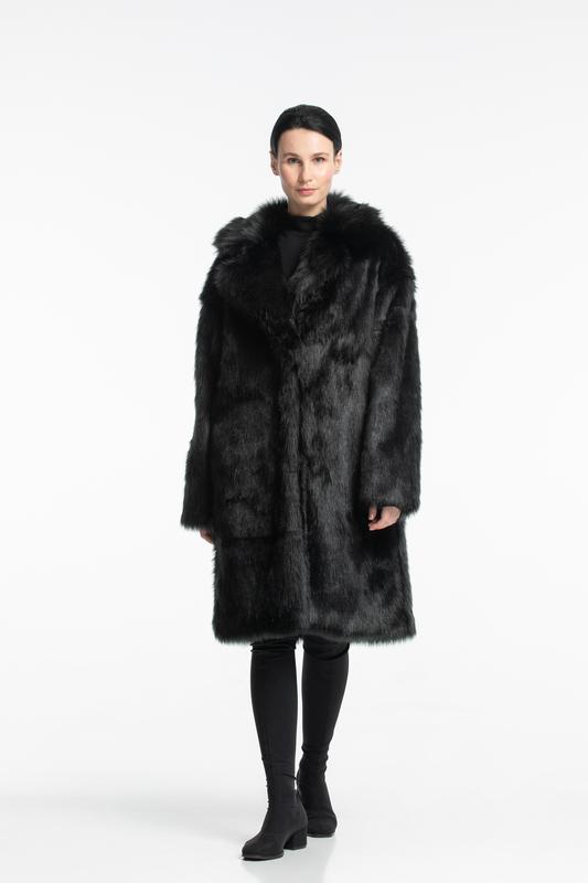 Black coat with long fur 500153 aLOT