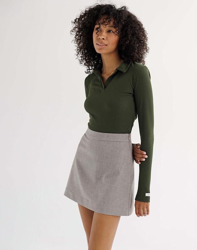 Beige-Gray mini skirt
