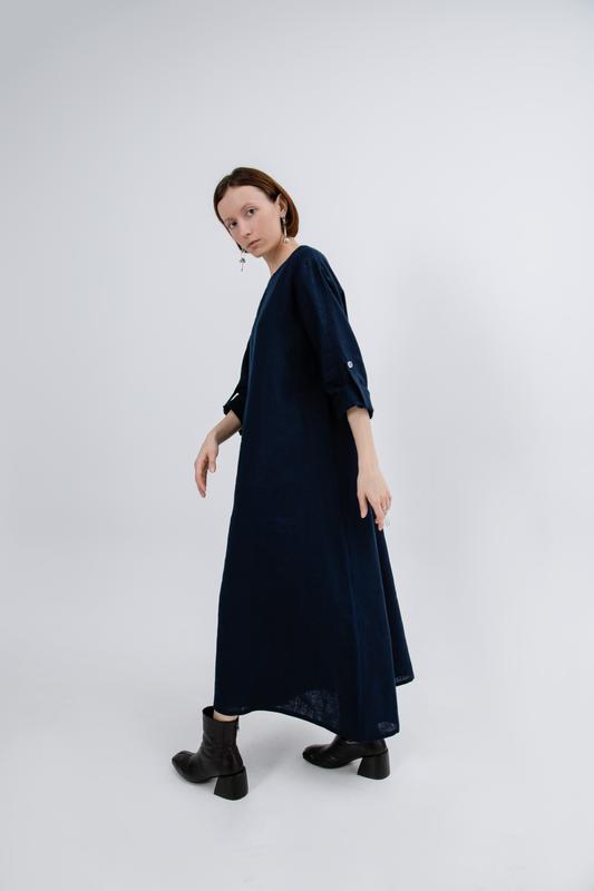 Linen oversize wide transformer dress midi - 942 from GNIZDO with ...