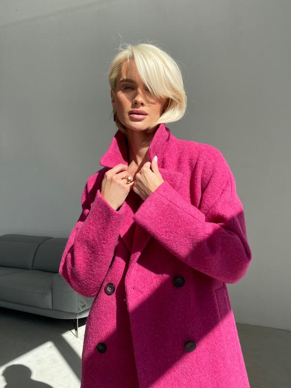 Hot pink wool peacoat women - 11774 from Vivalon with donate to u24
