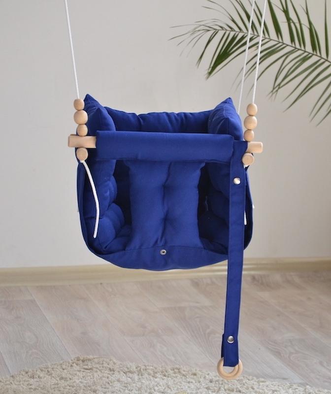 Fabric hanging children's swing from Infancy "Gallet" blue-bark