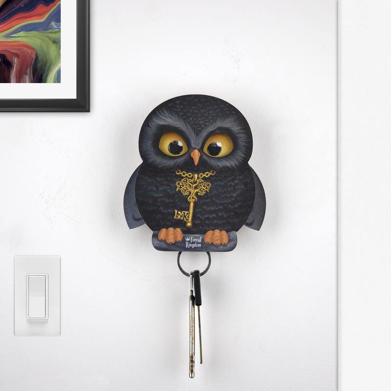Key holder for wall "blacky" the owl (with key)