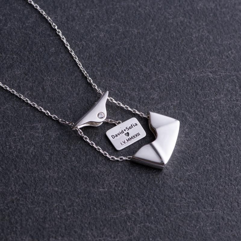 Sterling Silver Personalized Letter Envelope Necklace 181215