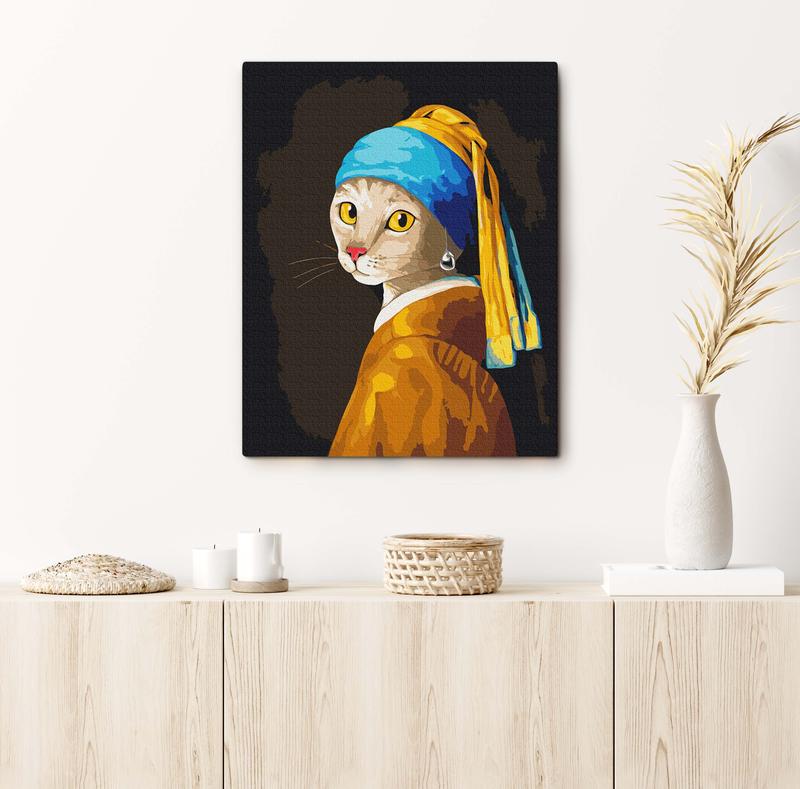 Painting by numbers ORNER x InnaRuda Cat with a pearl earring (orner-1692)