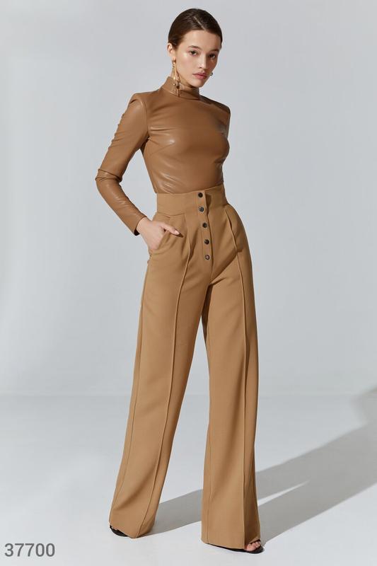 WIDE LEG TROUSERS WITH ACCENT WAIST GEPUR
