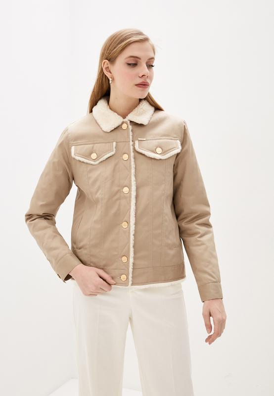 Women's denim jacket on wool DASTI Denim Urban beige