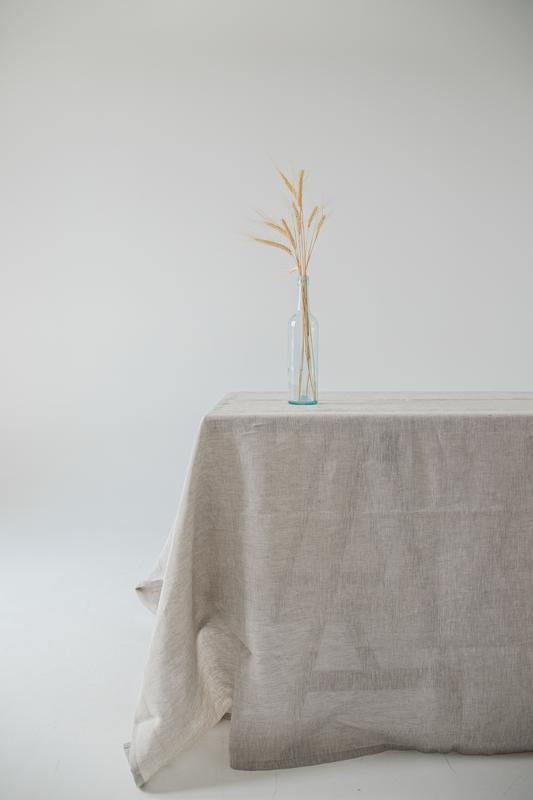 Linen classic natural tablecloth "eco". Size: M - 140*190 cm