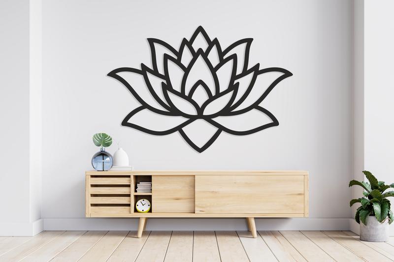 Lotus flower wood wall art, yoga decor, mandala wall art, wood wall art