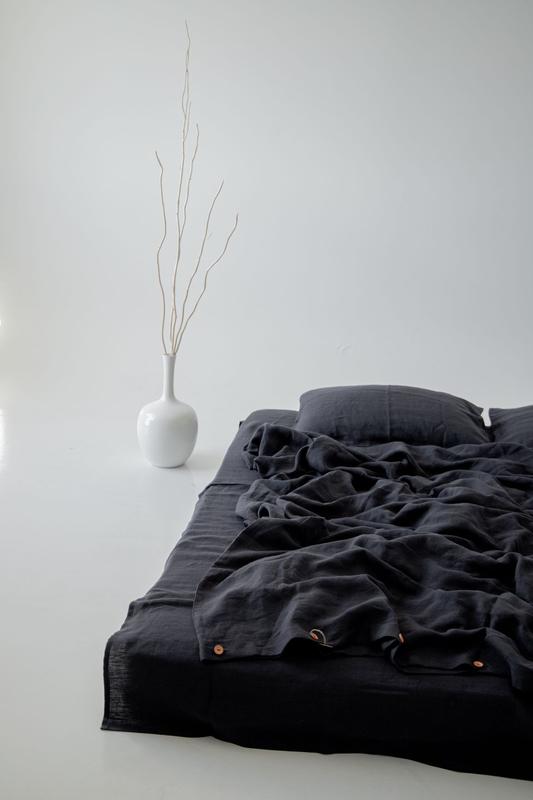 Linen bedding set "graphite"