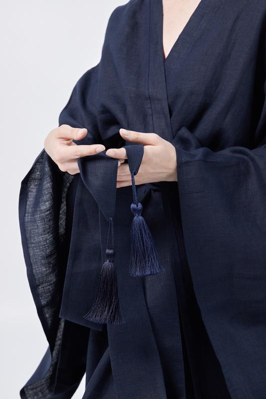 Japanese style linen kimono dress "milky way"