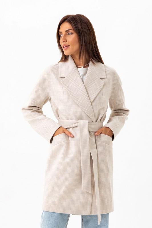 Demi-season oversized coat with belt Astrid beige