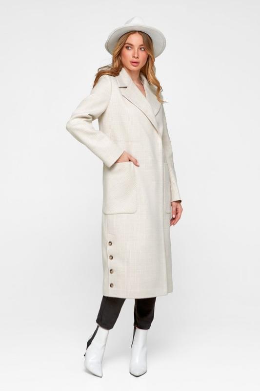 Demi-season long woolen coat with belt Asti beige