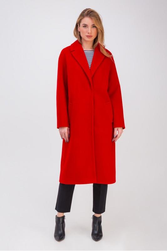 Demi-season robe coat with belt Cruz red