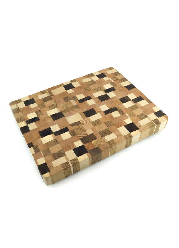 Cutting board from  8 tree species 30*40*4 sm.