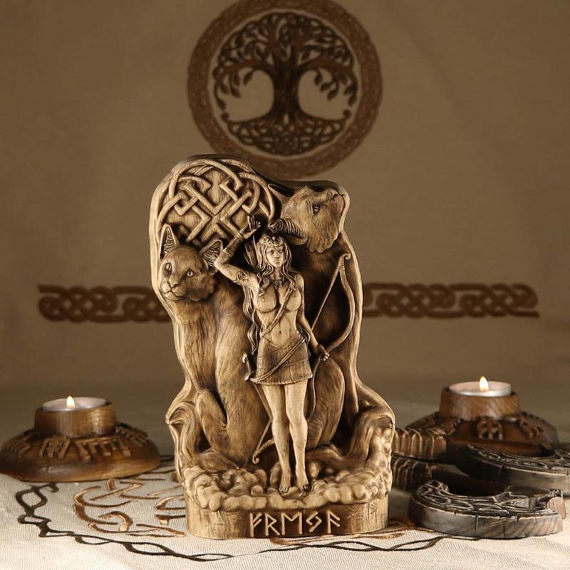 Freya statue, norse mythology, wood carving statue 14645 from Art