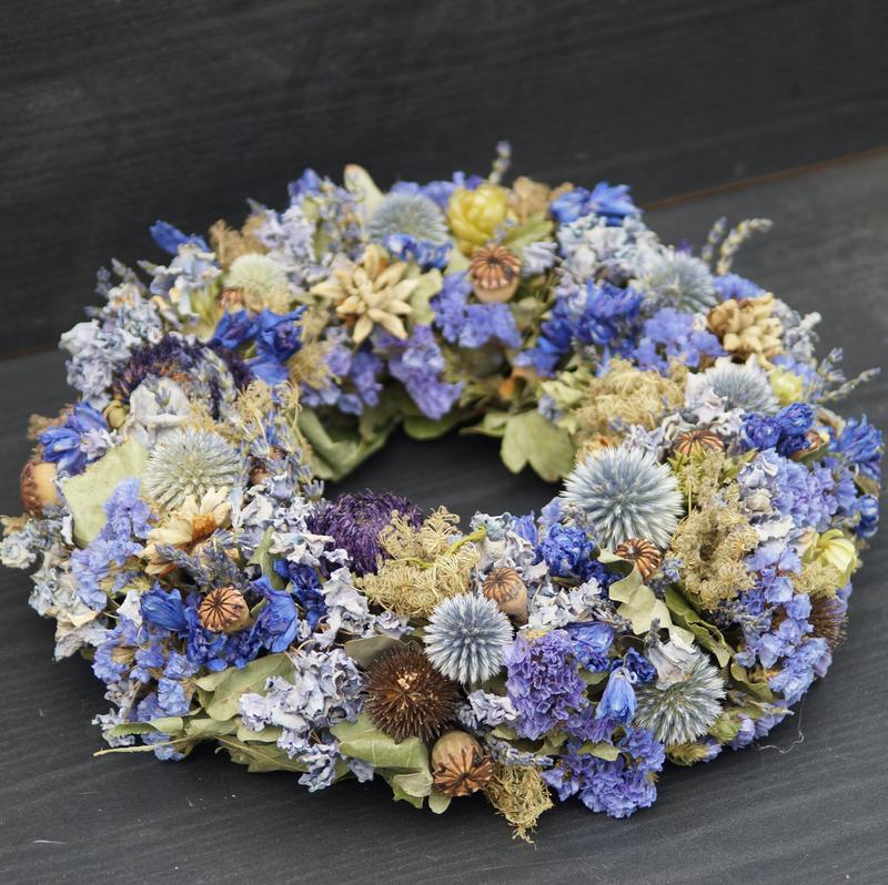 Dried flower wreath