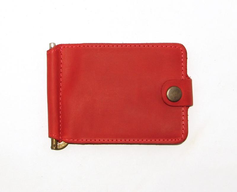 Gift set DNK Leather №5 (clip + key holder) red