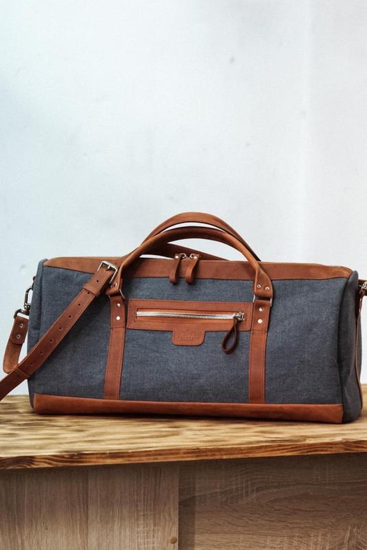 Leather Duffel bags Weekend bag Travel bag + 2 Dopp Kit bag as a gift