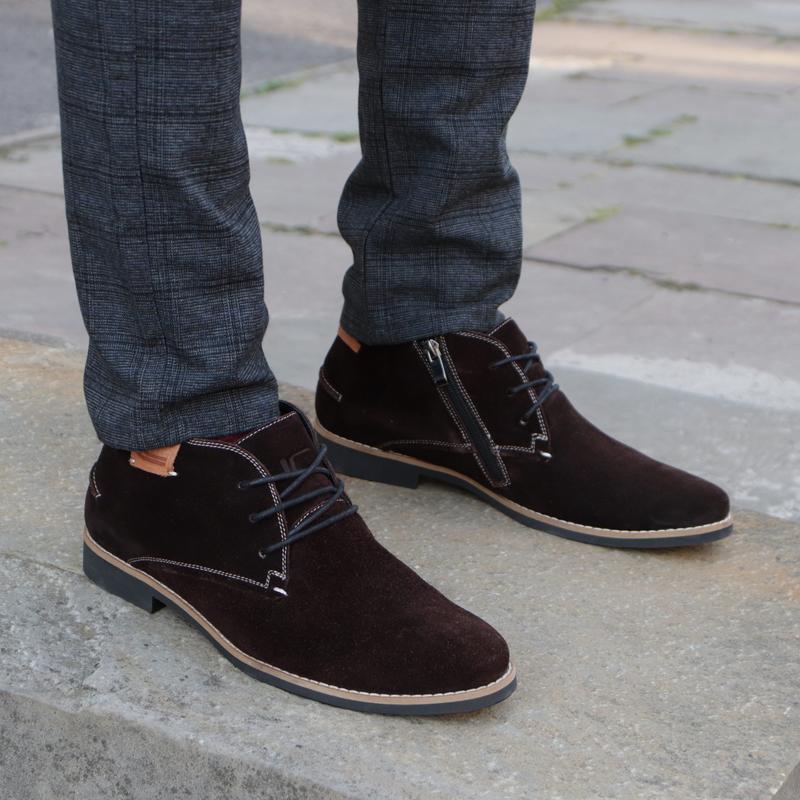 Stylish winter boots for men. Choose brown winter derbies "Lucky Choice 4"
