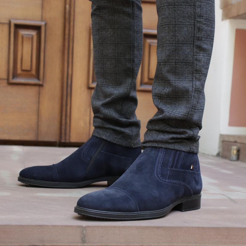 Suede men's boots "Rondo Z 8" blue color. Stylish and comfortable!