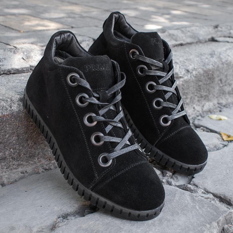 Suede winter shoes for men. Choose stylish black shoes!