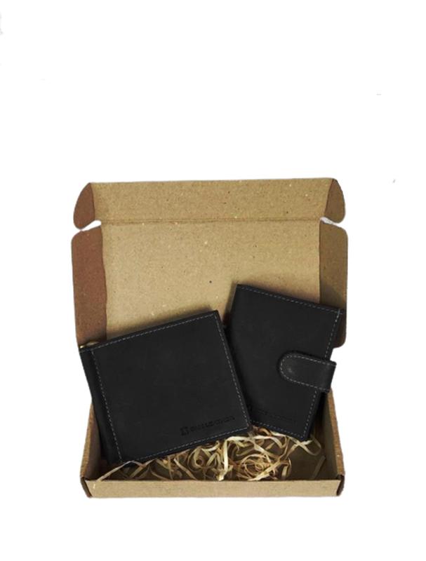 Gift set DNK Leather №1 (clip + cardholder) black
