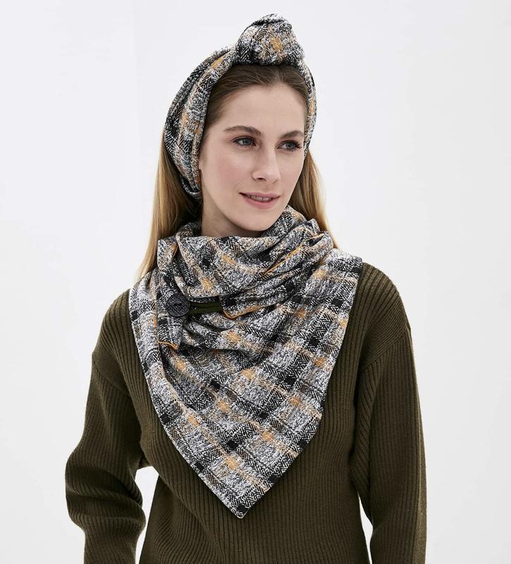 Stylish scarf double-sided scarf with original clasp, unisex