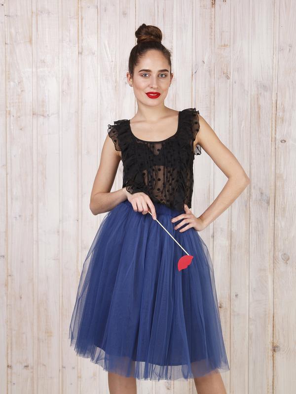 Navy Blue Tulle Skirt Airskirt Midi 15609 From Tyu Tyu With Donate To U24 2451