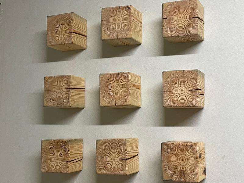 Set of decorative designer shelves wooden 9 pieces