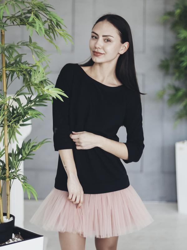 Constructor-dress black Airdress with detachable blush pink skirt
