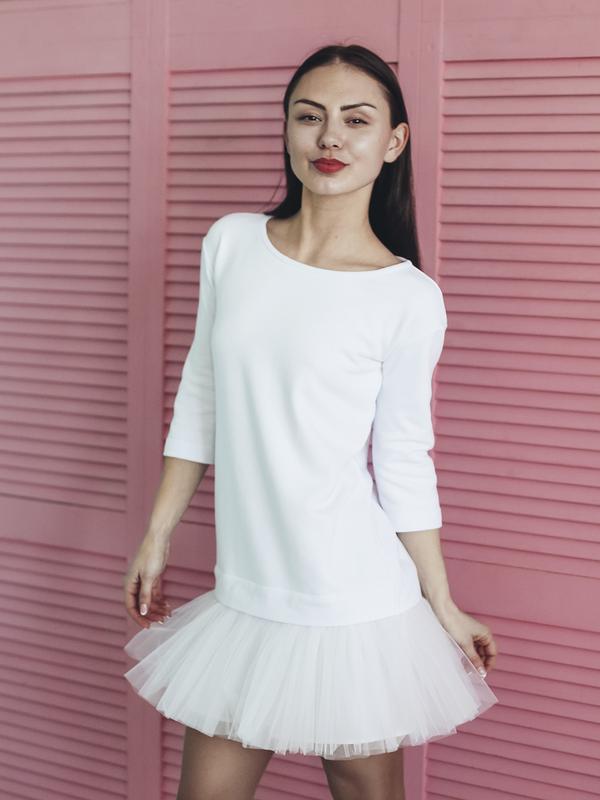 Constructor-dress white Airdress with detachable white skirt
