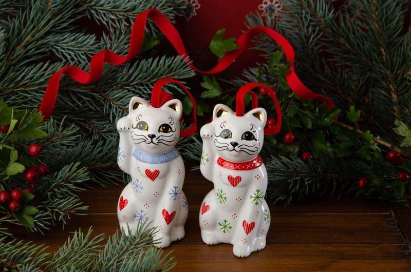 Ceramic Christmas decoration Cat