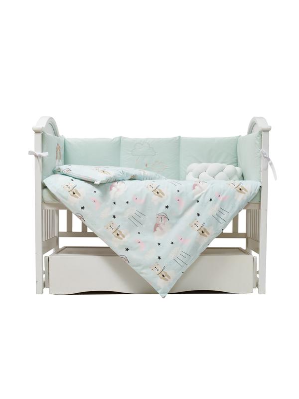 Bedding set for baby Twins Fluffy Puffy mint