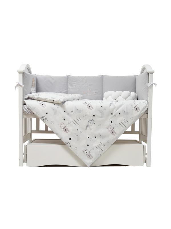 Bedding set for baby Twins Fluffy Puffy grey