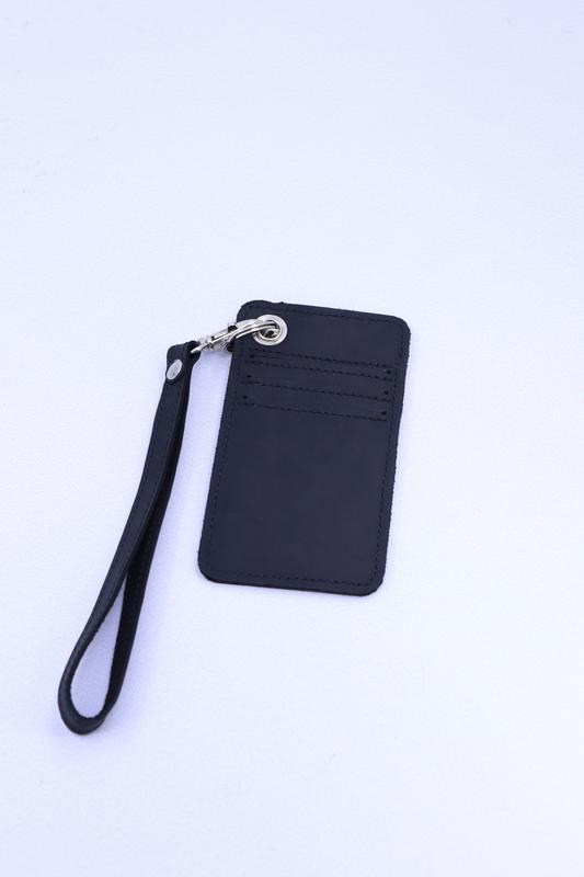 Leather business card holder with wrislet&neck strap