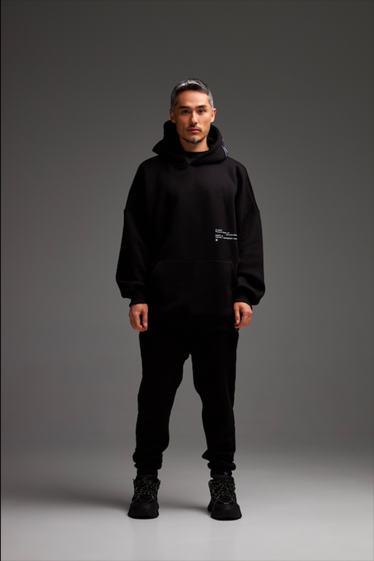 Fleece set hoodie & joggers for men, color onyx