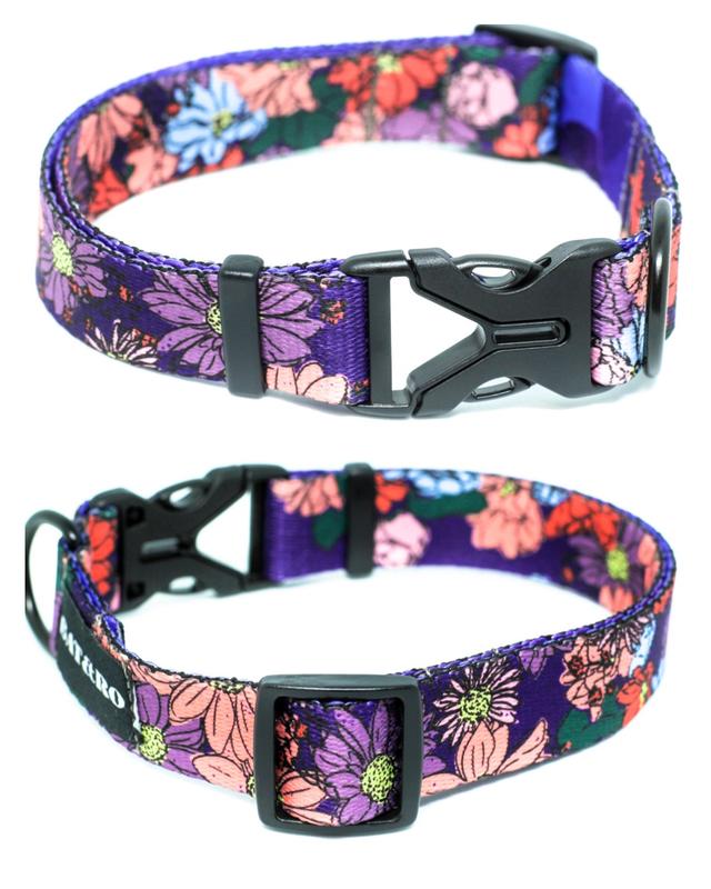 Dog collar nylon BAT&RO "Violet" L (50-60cm)