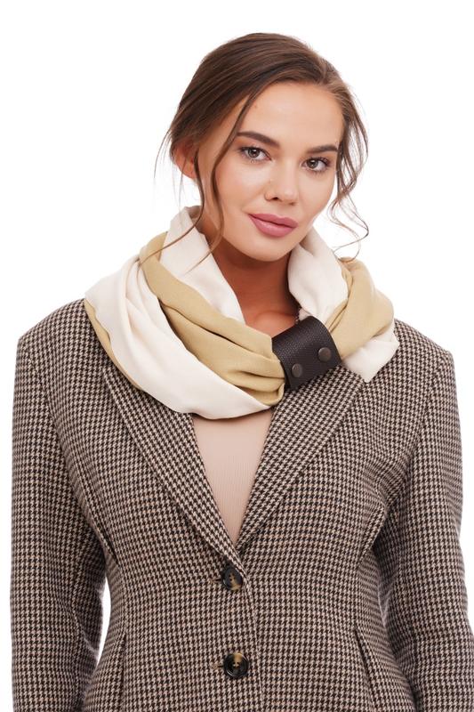 Cashmere stylish scarf Snood Black and white from the designer art sana