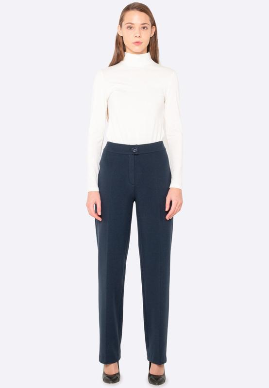 Warm blue trousers made of wool fabric 7146